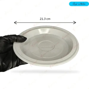 بشقاب یکبار مصرف بزرگ سفید 25 عددی