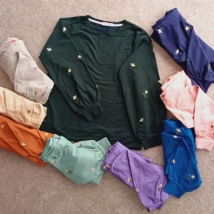 بلوز گلگسی آستین بلند گلدوزی یاس